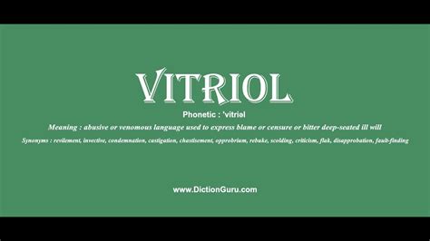 vitriol meaning.
